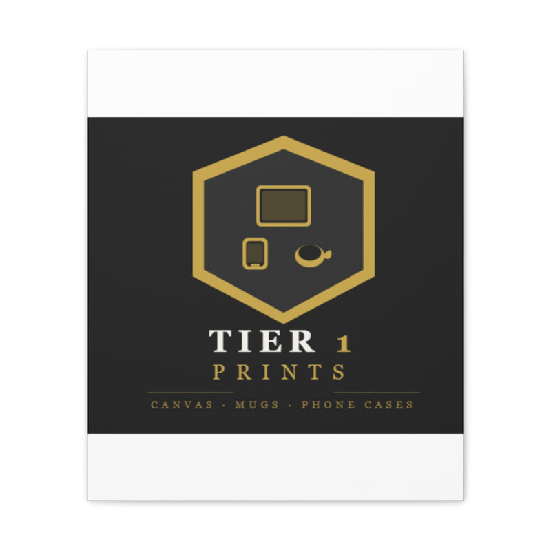 Tier 1 Prints Gold Logo Canvas Wall Art