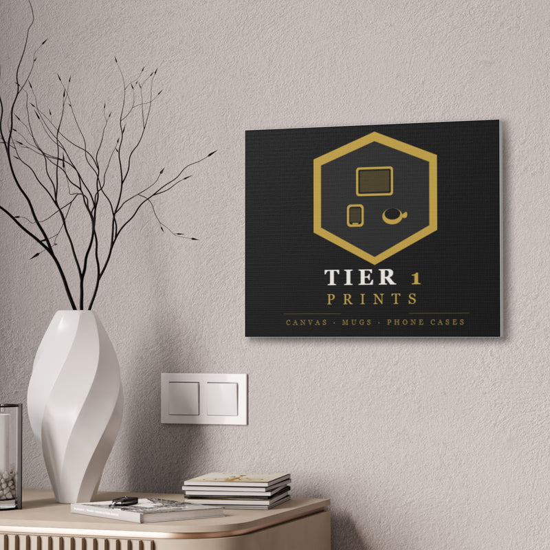 Tier 1 Prints Gold Logo Canvas Wall Art