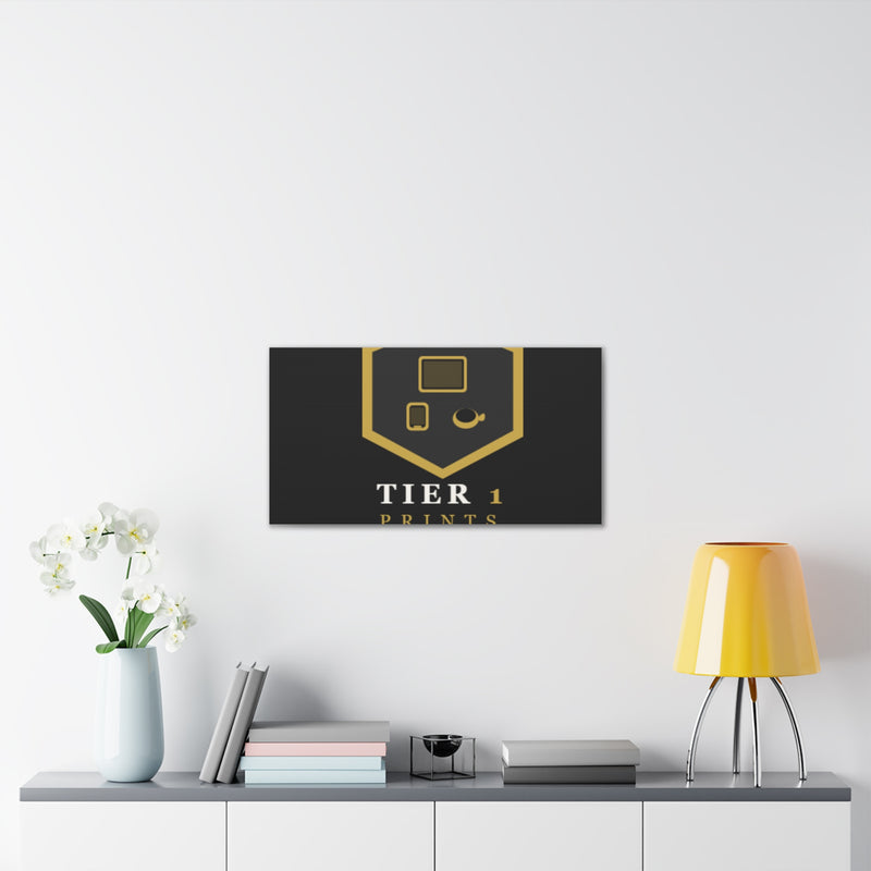 Tier 1 Prints Gold Logo Canvas Wall Art
