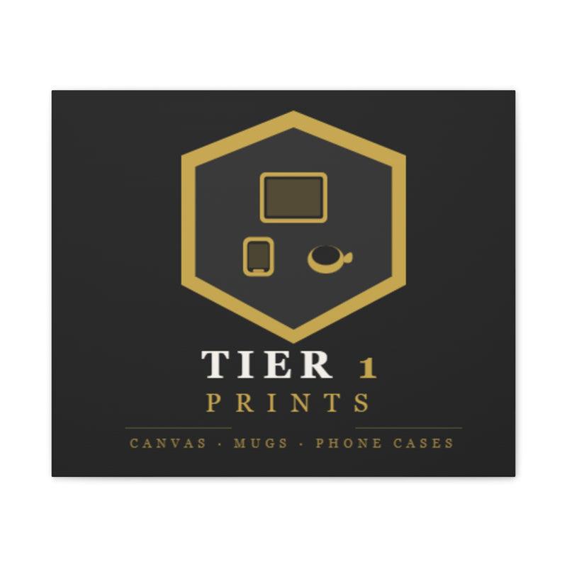 Tier 1 Prints Gold Logo Canvas Wall Art
