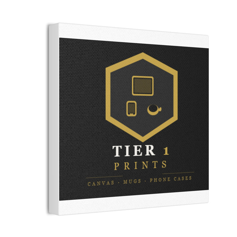 Tier 1 Prints Gold Logo Canvas Wall Art