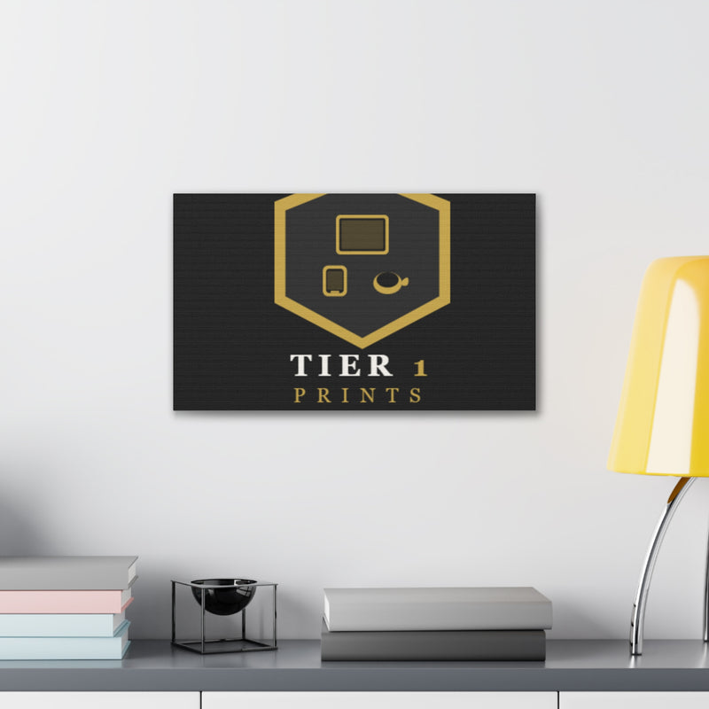 Tier 1 Prints Gold Logo Canvas Wall Art