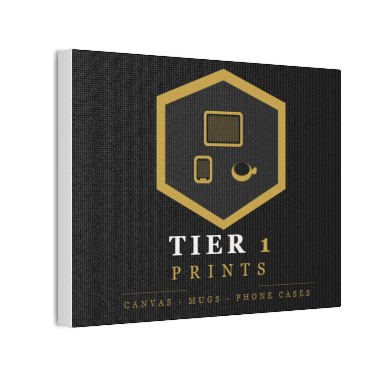 Tier 1 Prints Gold Logo Canvas Wall Art