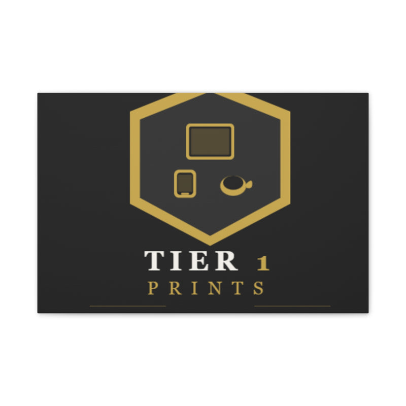 Tier 1 Prints Gold Logo Canvas Wall Art