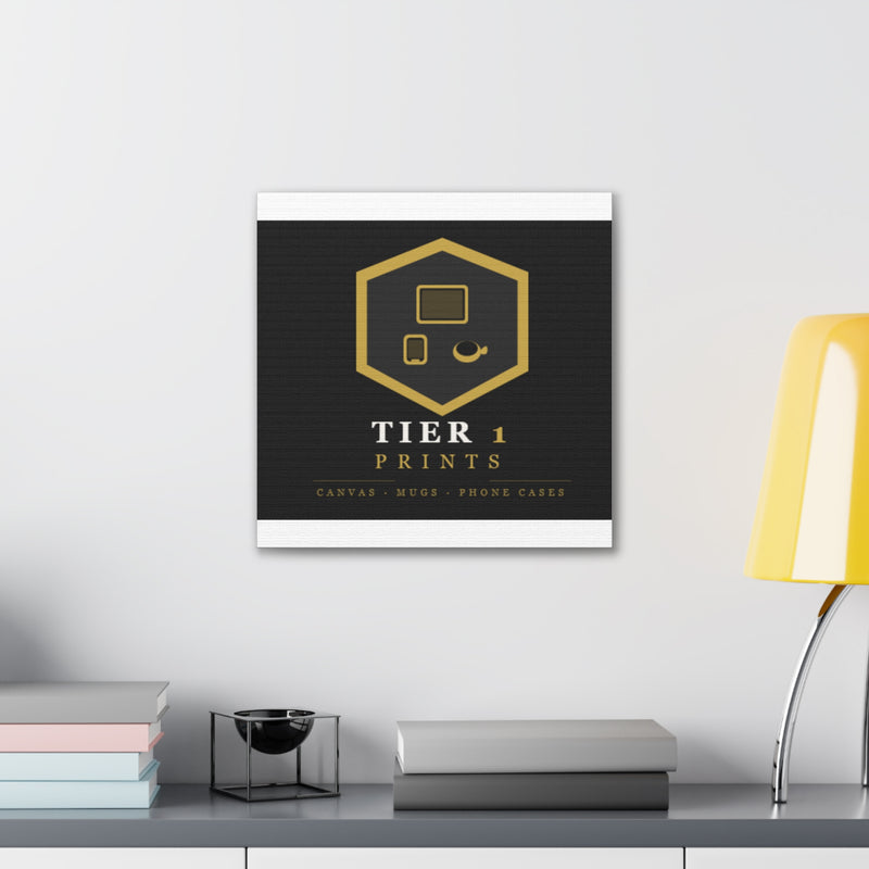 Tier 1 Prints Gold Logo Canvas Wall Art