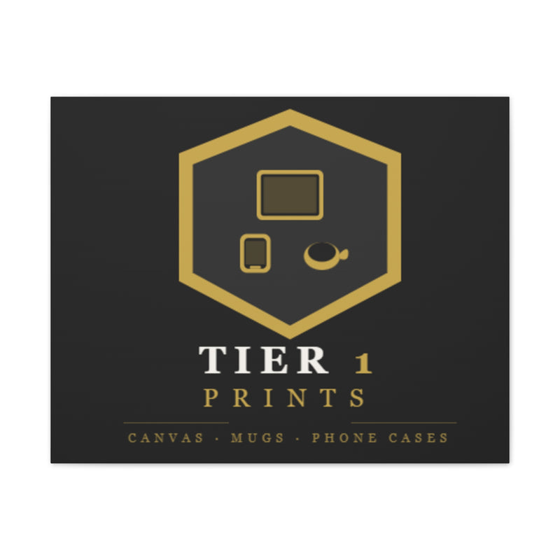 Tier 1 Prints Gold Logo Canvas Wall Art