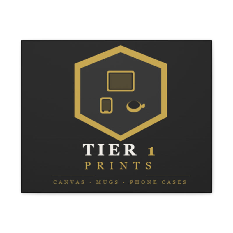 Tier 1 Prints Gold Logo Canvas Wall Art