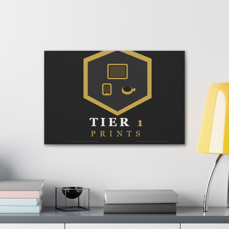 Tier 1 Prints Gold Logo Canvas Wall Art