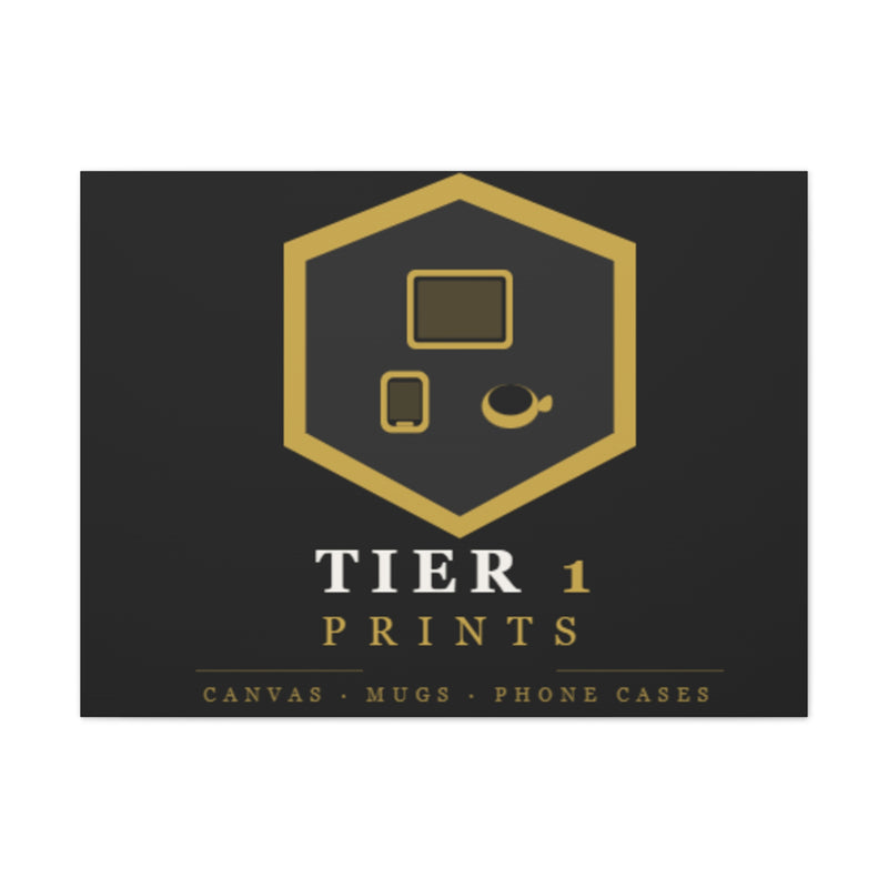 Tier 1 Prints Gold Logo Canvas Wall Art
