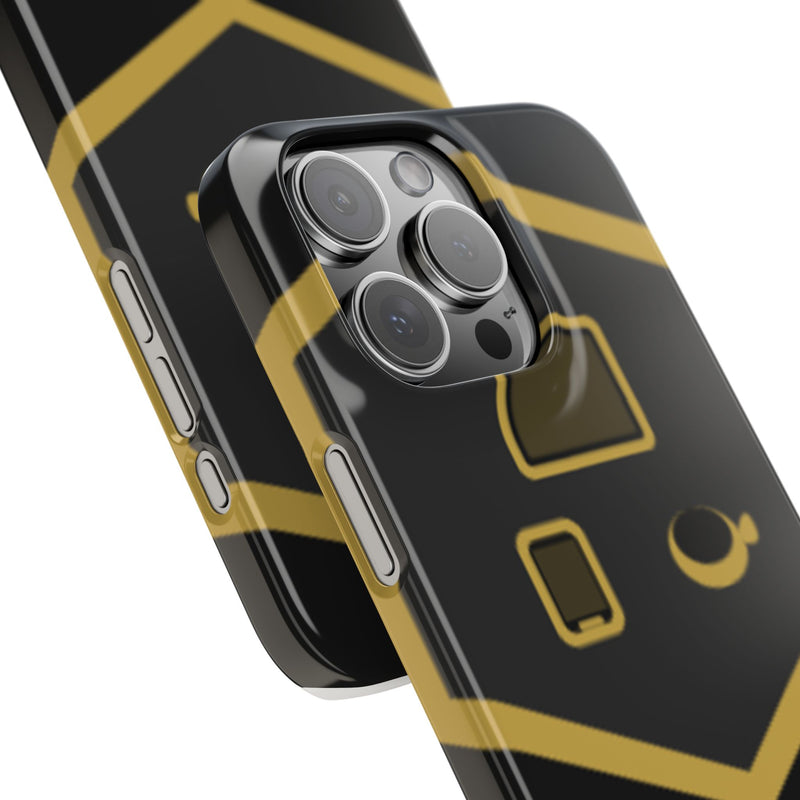 Slim Phone Case — Black & Gold Tier 1 Prints Logo Design