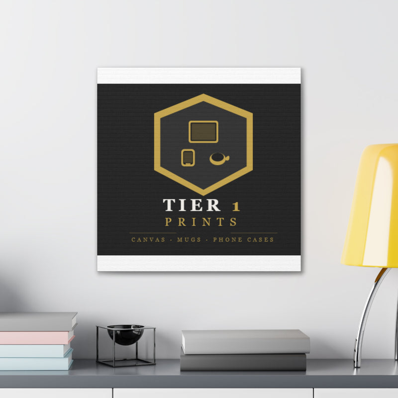 Tier 1 Prints Gold Logo Canvas Wall Art