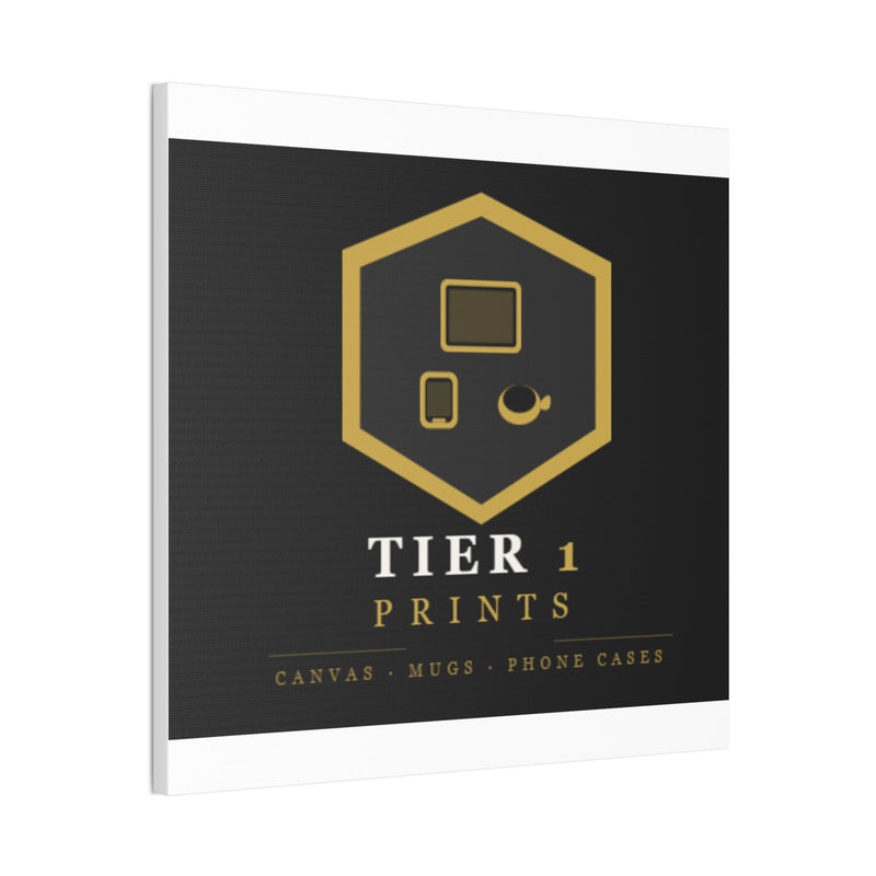 Tier 1 Prints Gold Logo Canvas Wall Art