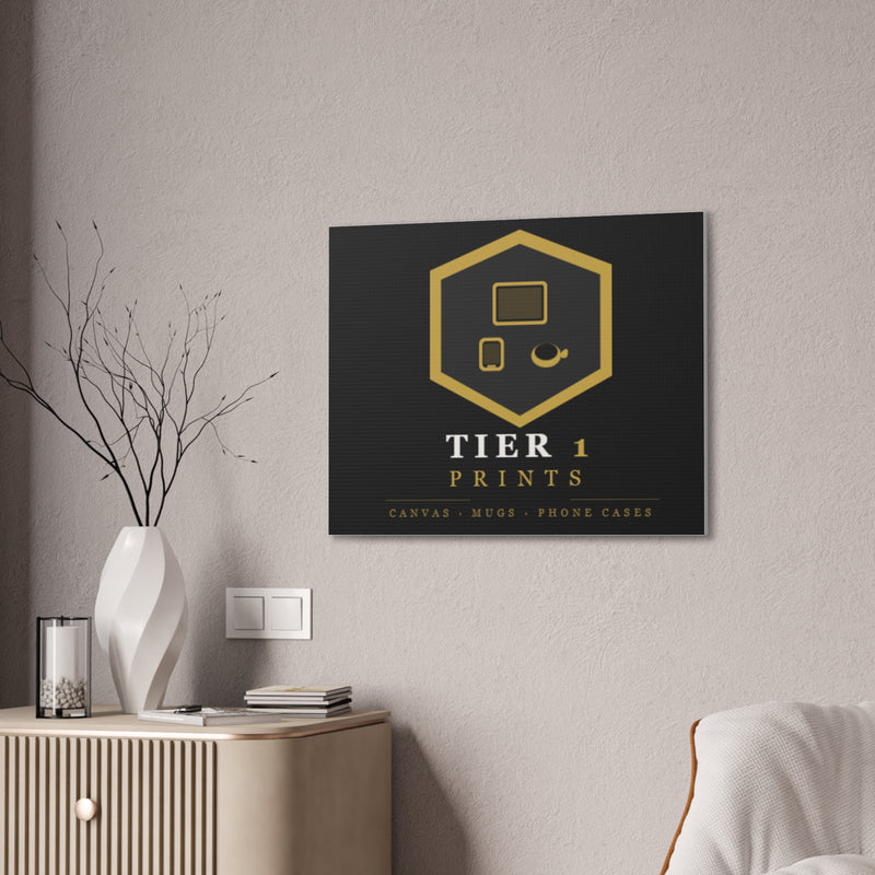 Tier 1 Prints Gold Logo Canvas Wall Art