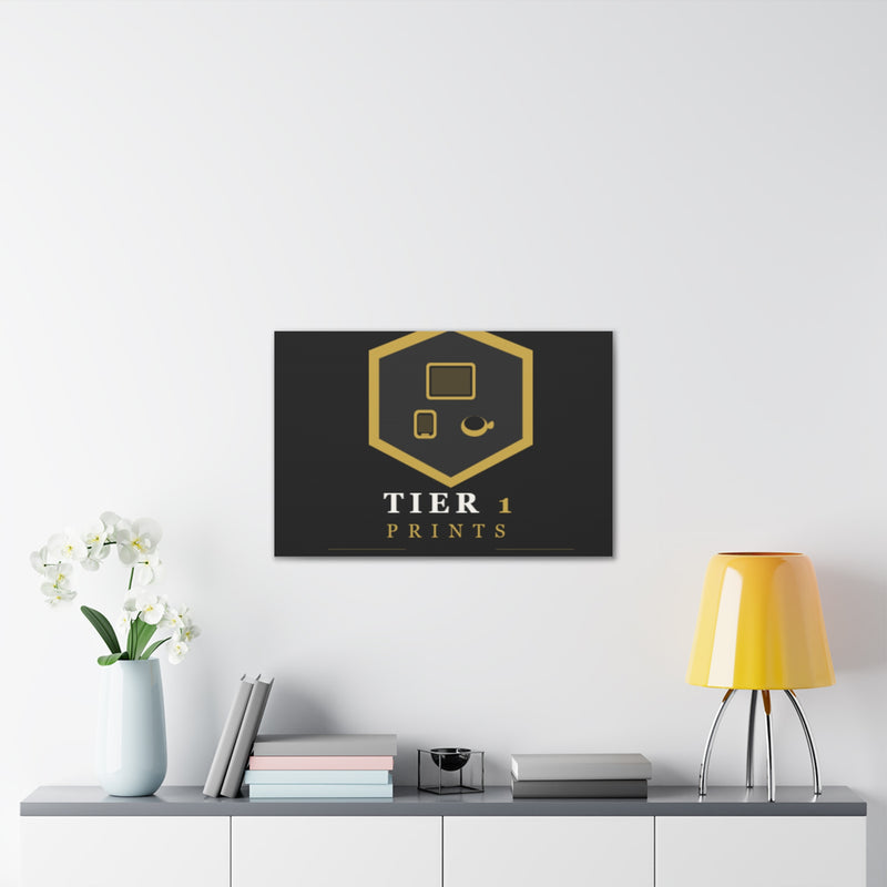 Tier 1 Prints Gold Logo Canvas Wall Art
