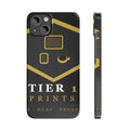 Slim Phone Case — Black & Gold Tier 1 Prints Logo Design