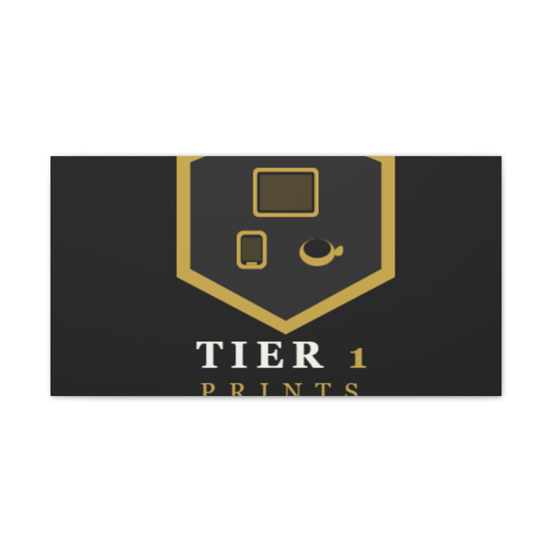 Tier 1 Prints Gold Logo Canvas Wall Art