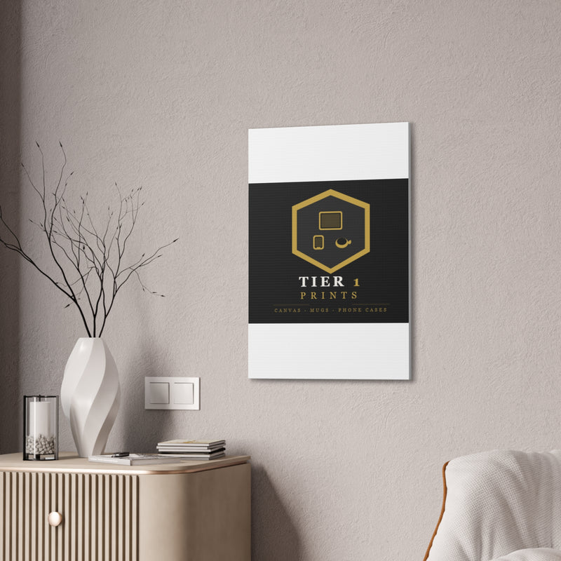 Tier 1 Prints Gold Logo Canvas Wall Art