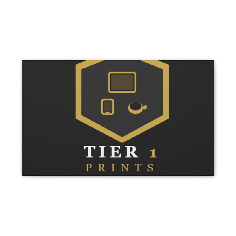 Tier 1 Prints Gold Logo Canvas Wall Art