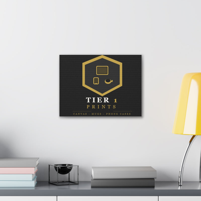 Tier 1 Prints Gold Logo Canvas Wall Art