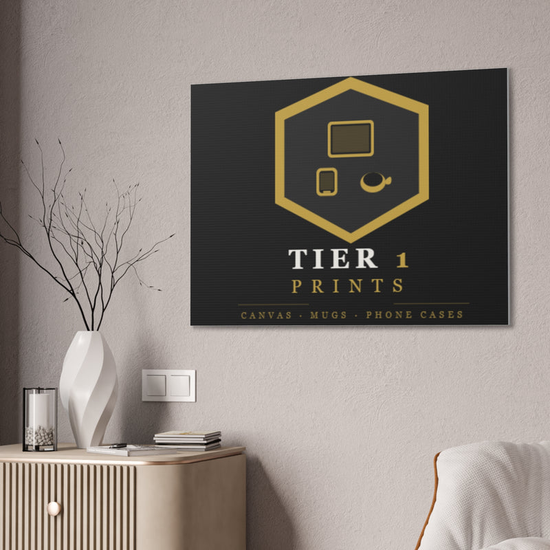 Tier 1 Prints Gold Logo Canvas Wall Art