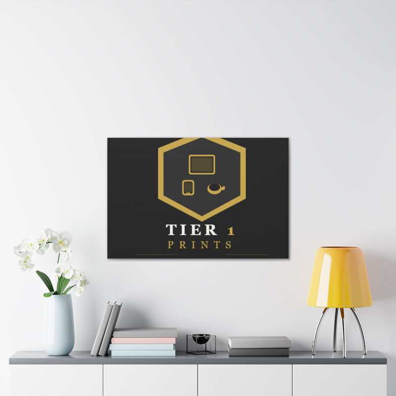 Tier 1 Prints Gold Logo Canvas Wall Art
