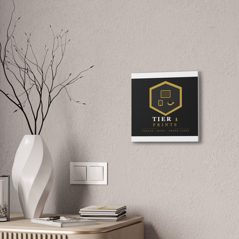 Tier 1 Prints Gold Logo Canvas Wall Art