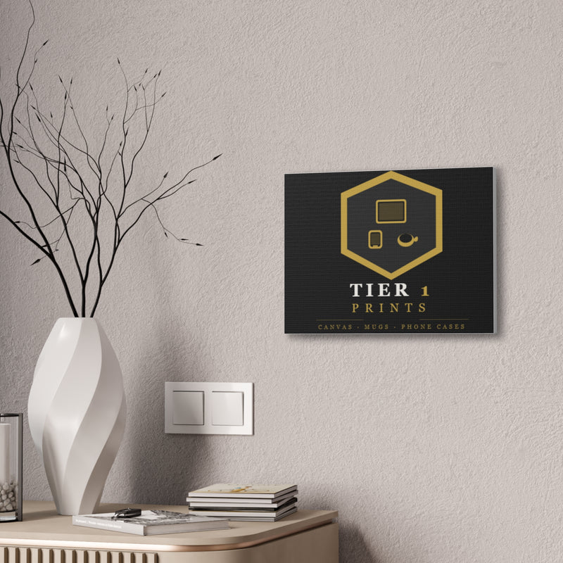 Tier 1 Prints Gold Logo Canvas Wall Art