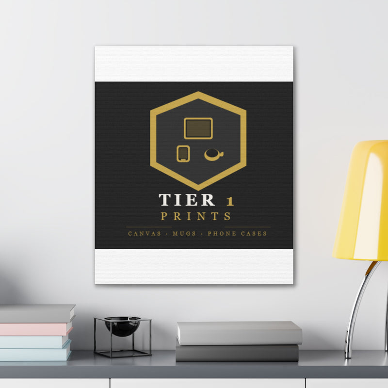 Tier 1 Prints Gold Logo Canvas Wall Art