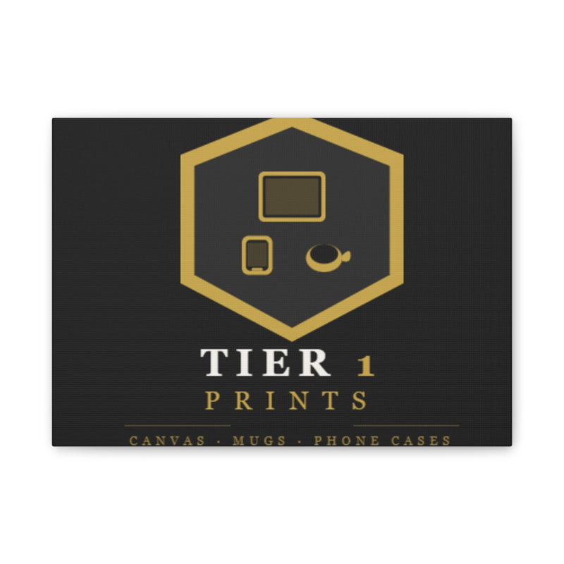 Tier 1 Prints Gold Logo Canvas Wall Art