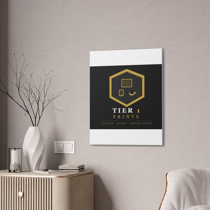 Tier 1 Prints Gold Logo Canvas Wall Art
