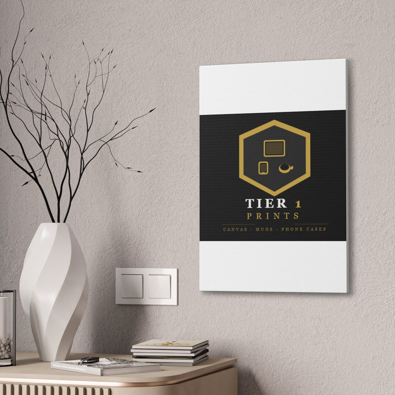 Tier 1 Prints Gold Logo Canvas Wall Art