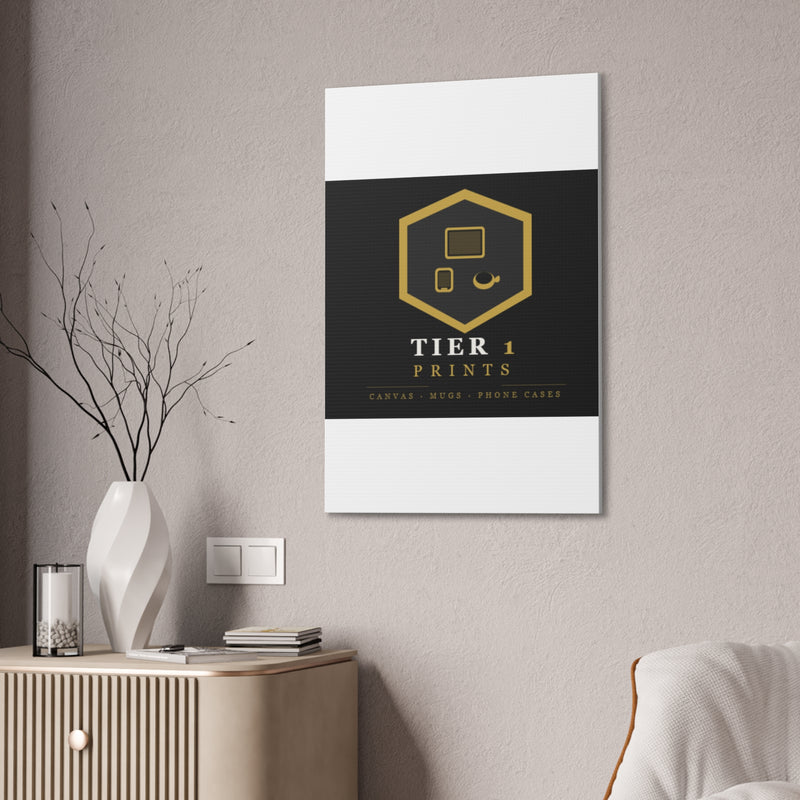 Tier 1 Prints Gold Logo Canvas Wall Art