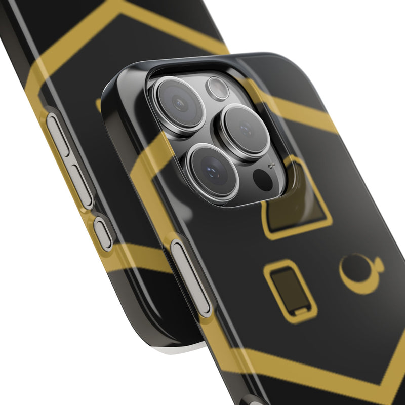 Slim Phone Case — Black & Gold Tier 1 Prints Logo Design