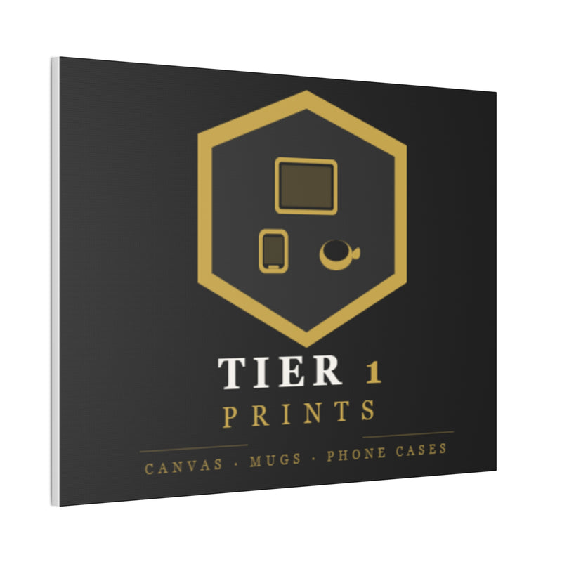 Tier 1 Prints Gold Logo Canvas Wall Art
