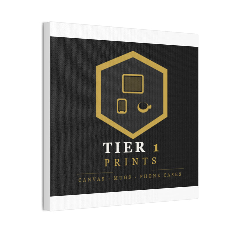 Tier 1 Prints Gold Logo Canvas Wall Art