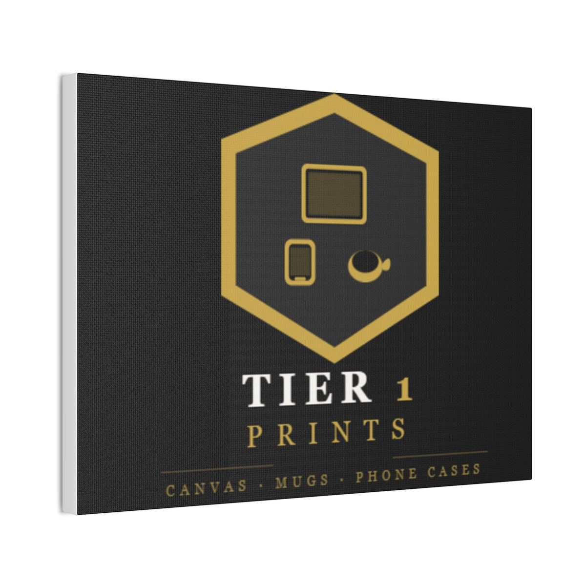 Tier 1 Prints Gold Logo Canvas Wall Art