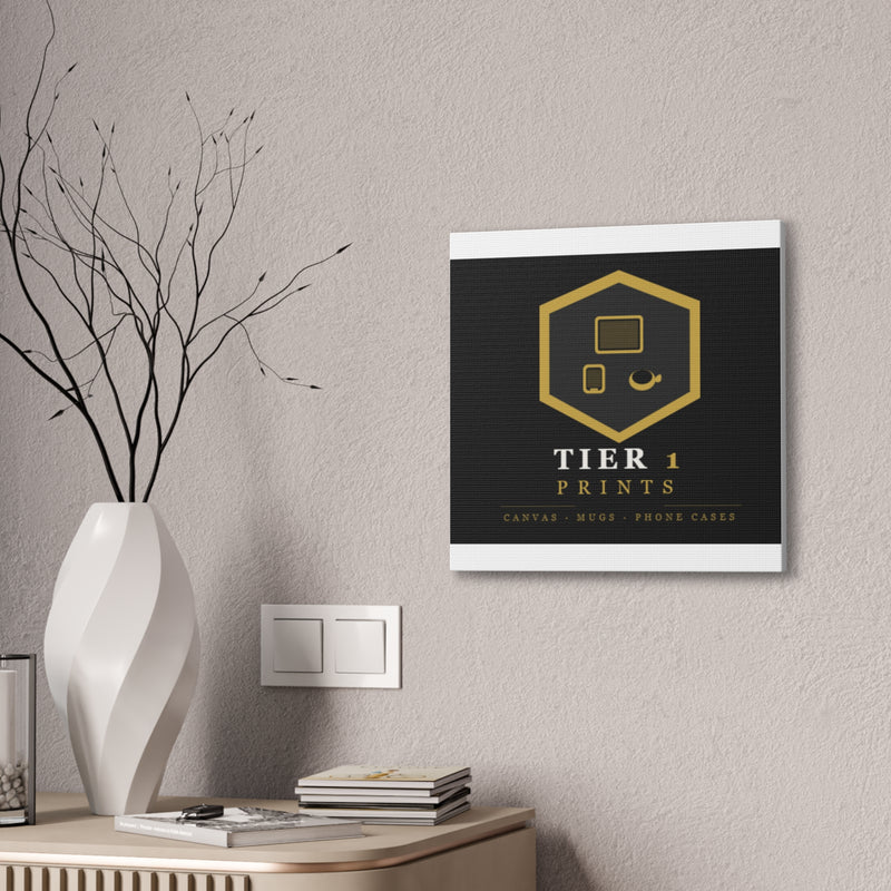Tier 1 Prints Gold Logo Canvas Wall Art