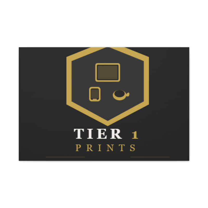 Tier 1 Prints Gold Logo Canvas Wall Art