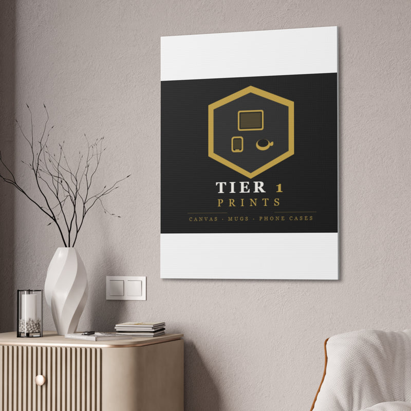 Tier 1 Prints Gold Logo Canvas Wall Art