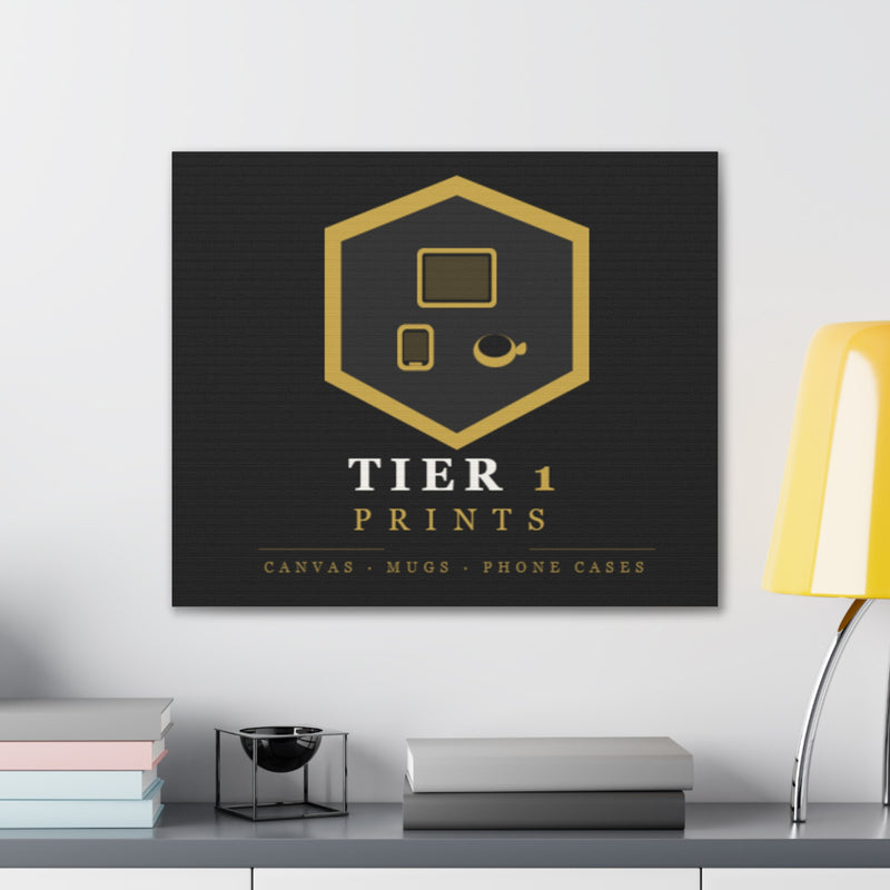 Tier 1 Prints Gold Logo Canvas Wall Art