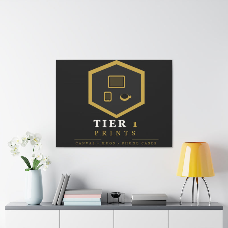 Tier 1 Prints Gold Logo Canvas Wall Art