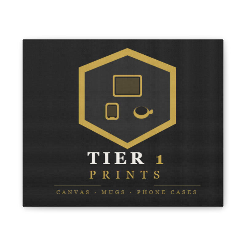 Tier 1 Prints Gold Logo Canvas Wall Art