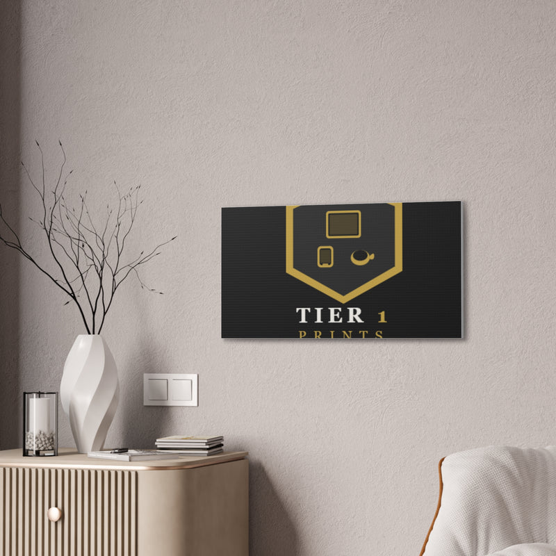 Tier 1 Prints Gold Logo Canvas Wall Art