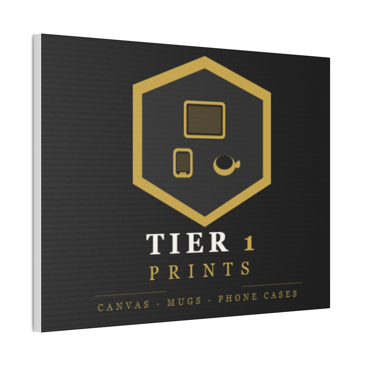 Tier 1 Prints Gold Logo Canvas Wall Art