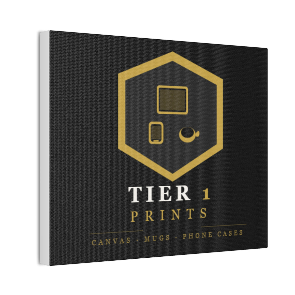 Tier 1 Prints Gold Logo Canvas Wall Art