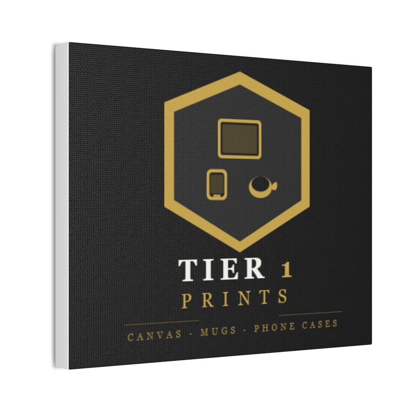 Tier 1 Prints Gold Logo Canvas Wall Art