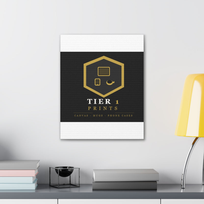 Tier 1 Prints Gold Logo Canvas Wall Art