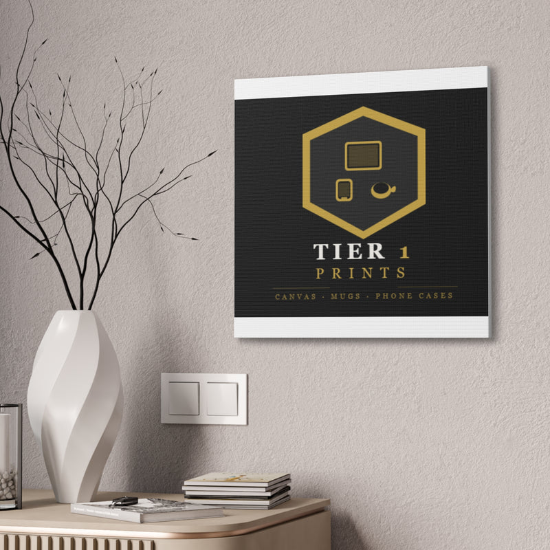 Tier 1 Prints Gold Logo Canvas Wall Art