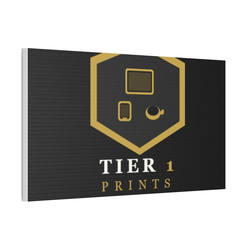 Tier 1 Prints Gold Logo Canvas Wall Art