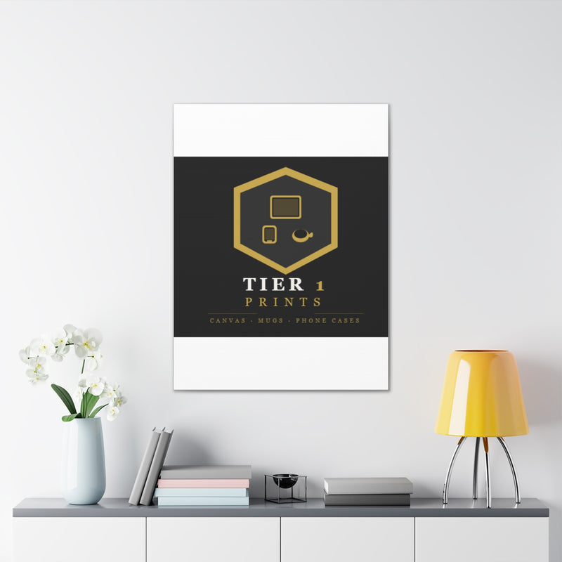 Tier 1 Prints Gold Logo Canvas Wall Art